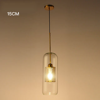 Glass & Metal Industrial Pendant Light