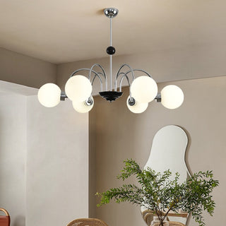 Chrome Retro Glass Bubble Chandelier