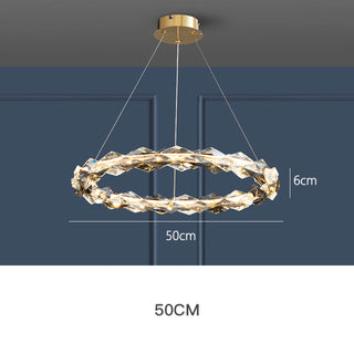 Crystal Ring Pendant Light, 1/2 Ring