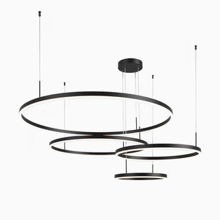 Multi-ring Black Pendant Light, 2/3/4/5 Rings