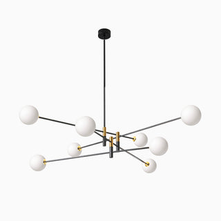 Simple Black And Gold Multi-head Glass Ball Chandelier,4/6/8 Heads