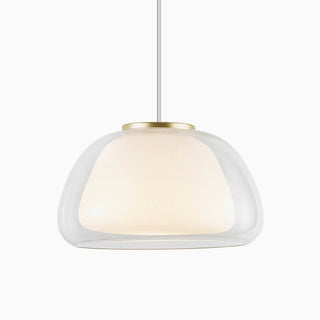 Creamy Double Layer Glass Pendant Light