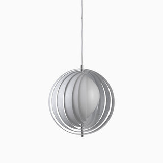 Modern Danish White Moon Ring Rotating Pendant Light