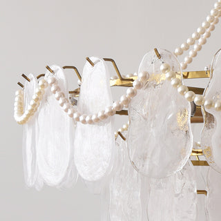 Krislynn Elegant Pearl/Glass/Metal Chandelier, White