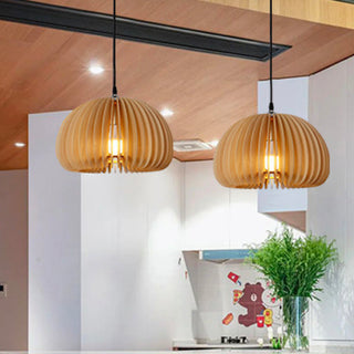 Pumpkin Wooden Pendant Light