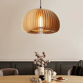 Pumpkin Wooden Pendant Light