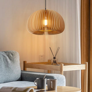 Pumpkin Wooden Pendant Light