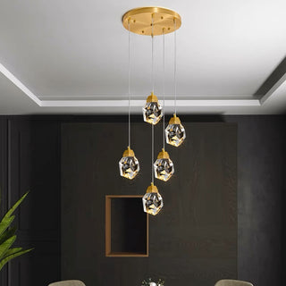 Diamond Shape Drop Cluster Pendant Light