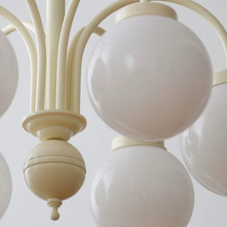 Beige Glass Bubble Tricolor Temperature Chandelier