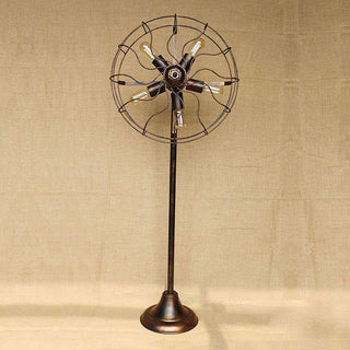 Brown Fan Design Floor Lamp, Metal, 56"