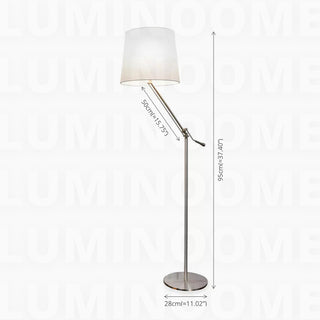 Classic Newton Adjustable Swing Arm Fabric Floor Lamp