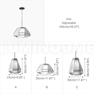 Diamond Shape Glass Pendant Light