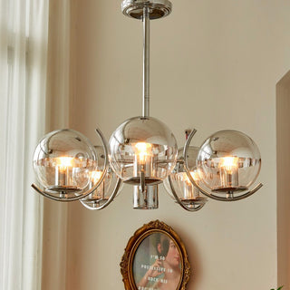 Chrome Industrial Style Chandelier, 3/4/5 Heads