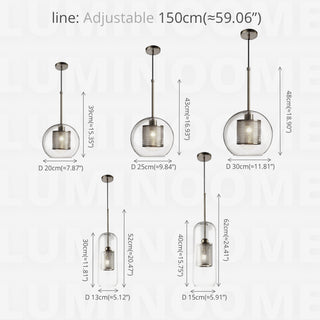 Glass & Metal Industrial Pendant Light