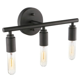 Bulb Black Mirror Front Vanity Wall Lamp, 3/4 Heads