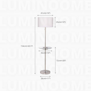 Nordic Style Glass Tray Fabric Floor Lamp