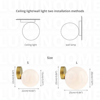 Simple Modern Frosted Glass Ball Gold Creative Wall Lamp