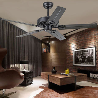 5-Blade Black Ceiling Fan, DIA 130CM