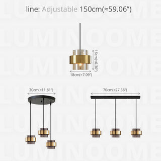 Glass & Brass Cluster Pendant Light