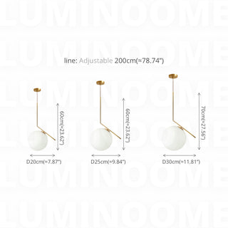 Simple Modern Frosted Glass Ball Golden Creative Pendant Lamp