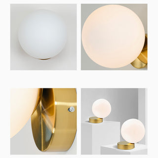 Simple Modern Frosted Glass Ball Gold Creative Wall Lamp