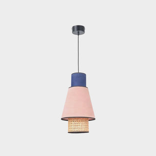 Pink Rattan Pendant Light