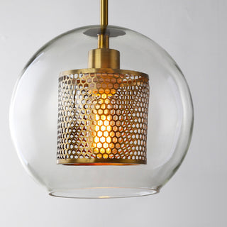 Glass & Metal Industrial Pendant Light