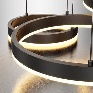 Multi-ring Black Pendant Light, 2/3/4/5 Rings