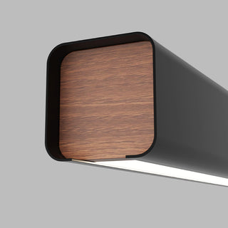 Minimalist Linear Pendant Light, Metal & Wood