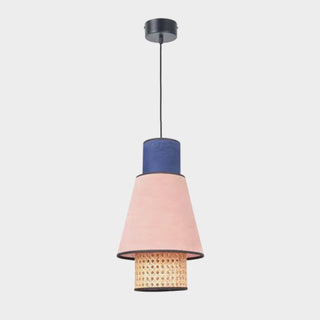 Pink Rattan Pendant Light