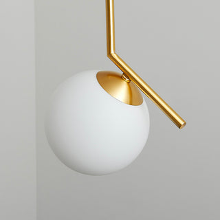 Simple Modern Frosted Glass Ball Golden Creative Pendant Lamp