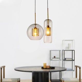 Glass & Metal Industrial Pendant Light