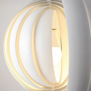 Modern Danish White Moon Ring Rotating Pendant Light