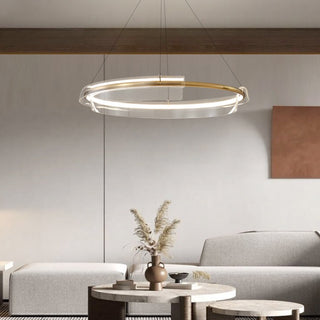 Luxury Creative Minimalist Metal Acrylic Ring Chandelier