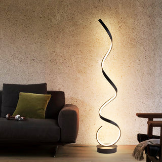 Creative Spiral Line Art Minimalist Black Floor Lamp