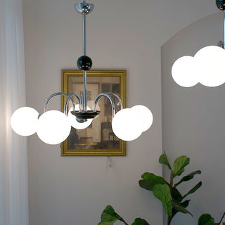 Chrome Retro Glass Bubble Chandelier