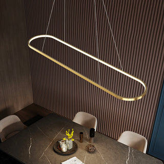 Minimalist Oval Gold Pendant Light