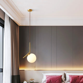 Simple Modern Frosted Glass Ball Golden Creative Pendant Lamp