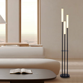 Black Acrylic Three-headed Pillar Floor Lamp