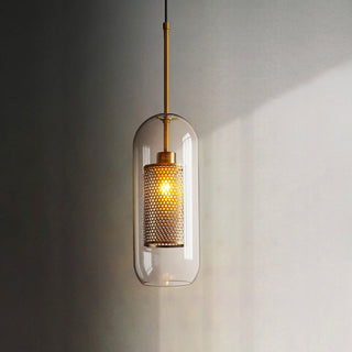 Glass & Metal Industrial Pendant Light