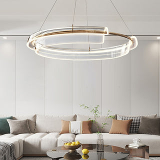 Luxury Creative Minimalist Metal Acrylic Ring Chandelier