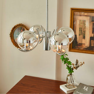 Chrome Industrial Style Chandelier, 3/4/5 Heads