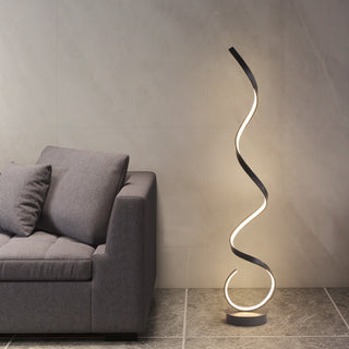 Creative Spiral Line Art Minimalist Black Floor Lamp