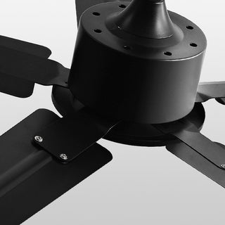 5-Blade Black Ceiling Fan, Metal & Wood, DIA107CM