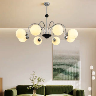 Chrome Retro Glass Bubble Chandelier