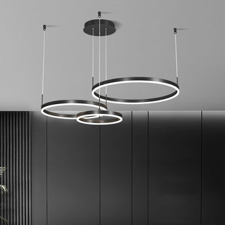 Multi-ring Black Pendant Light, 2/3/4/5 Rings