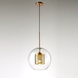 Glass & Metal Industrial Pendant Light