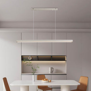 Minimalist Linear Pendant Light, Metal & Wood