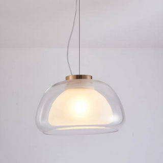 Creamy Double Layer Glass Pendant Light